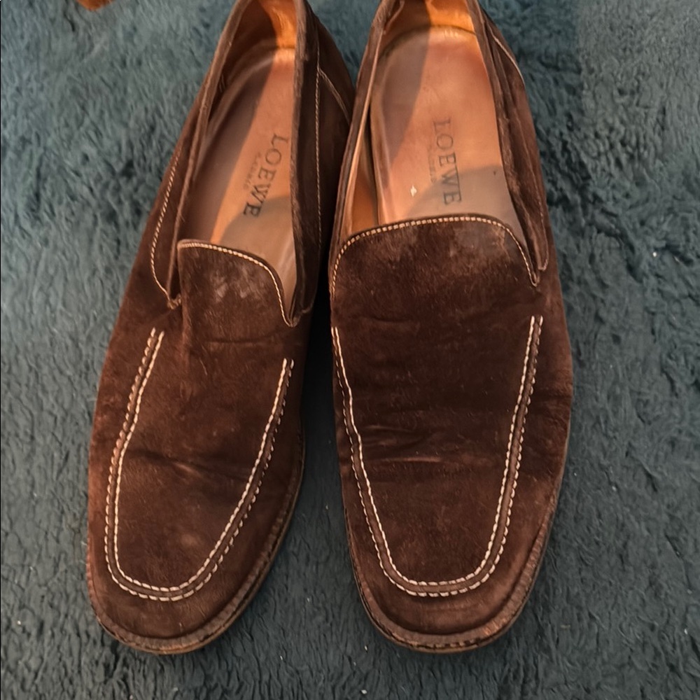 Loewe Men's Brown Suede Loafers